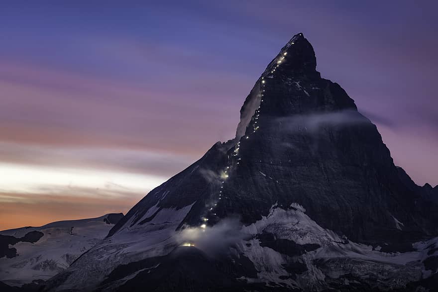 Mountain Nature Snow Mountain Peak Landscape Scenics Winter Ice Outdoors Sunset Sky Anyrgb